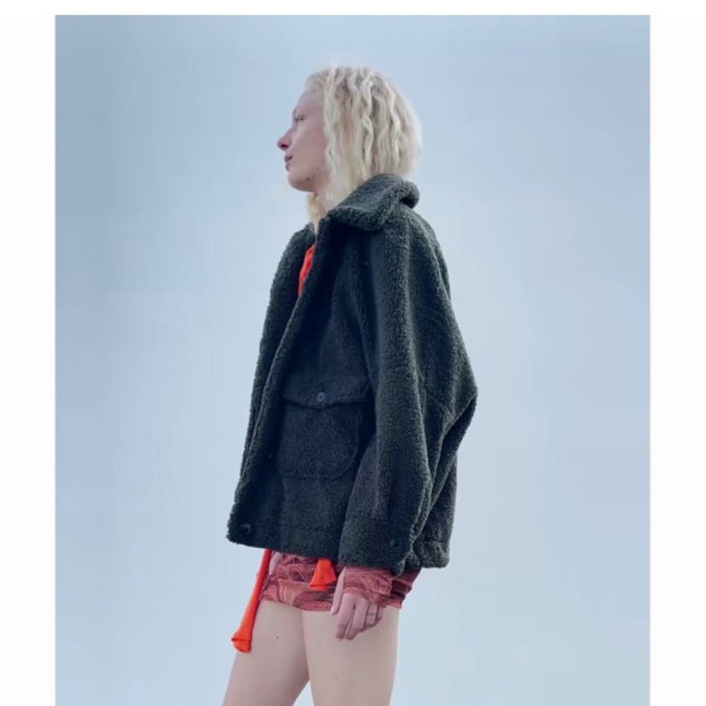 Zara Faux Fur Dark Green Jacket